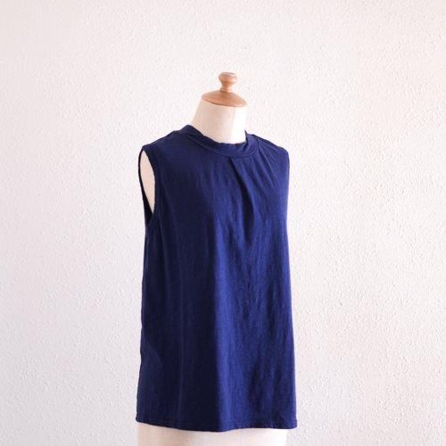 Cotton Semi-Turtle Tank Top Navy