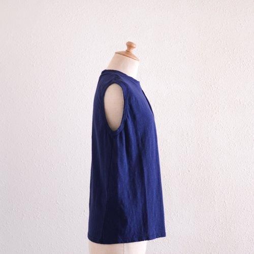 Cotton Semi-Turtle Tank Top Navy