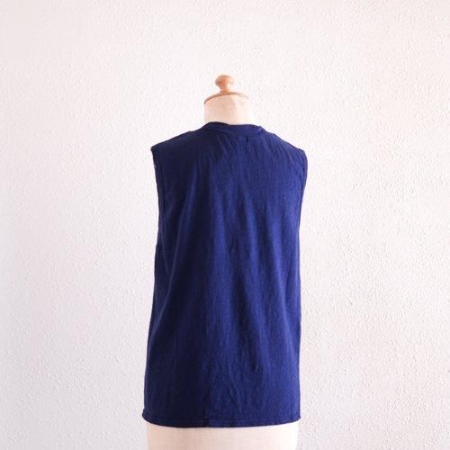 Cotton Semi-Turtle Tank Top Navy