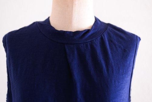 Cotton Semi-Turtle Tank Top Navy