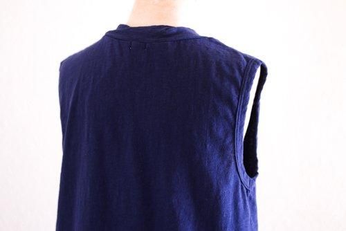 Cotton Semi-Turtle Tank Top Navy