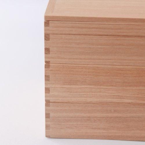 White wood three-tiered box
