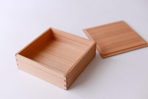 White wood three-tiered box