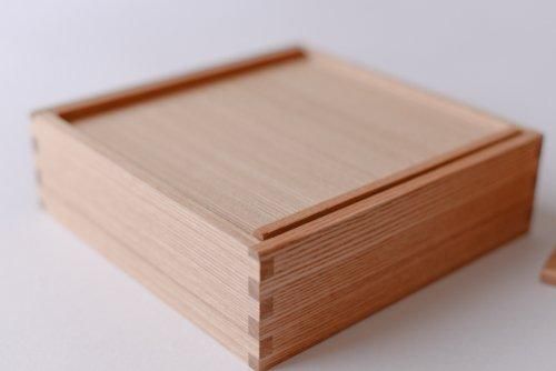 White wood three-tiered box