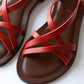 Leather sandals Red
