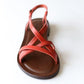 Leather sandals Red