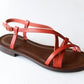 Leather sandals Red
