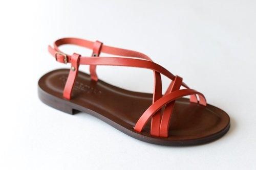 Leather sandals Red
