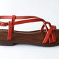 Leather sandals Red