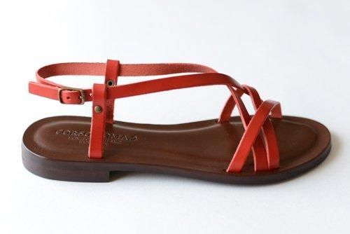 Leather sandals Red