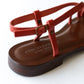 Leather sandals Red