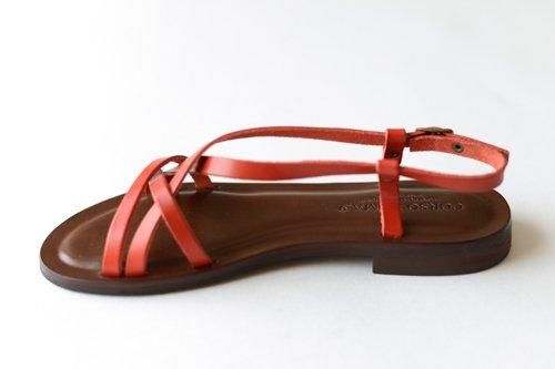 Leather sandals Red