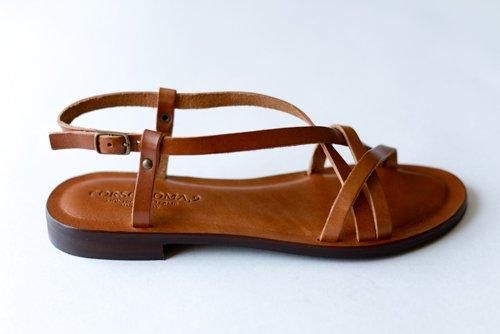 Brown leather sandals