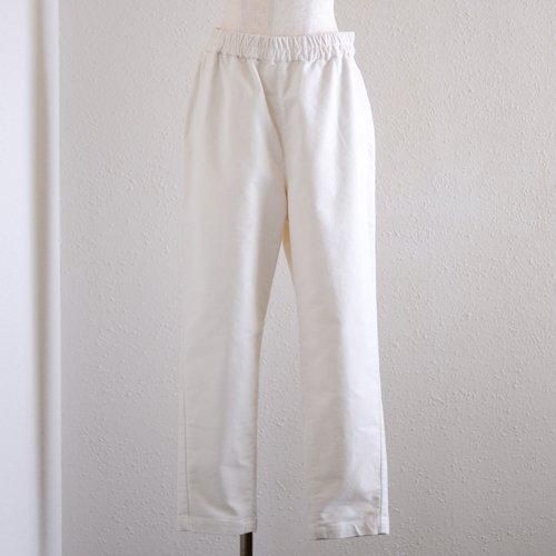 Cotton moleskin tapered pants in off-white