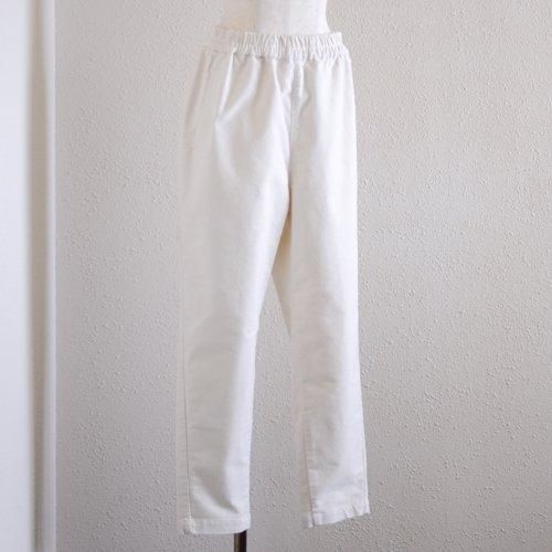 Cotton moleskin tapered pants in off-white