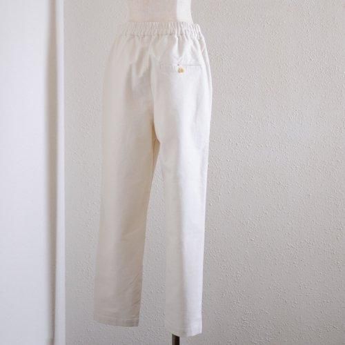 Cotton moleskin tapered pants in off-white