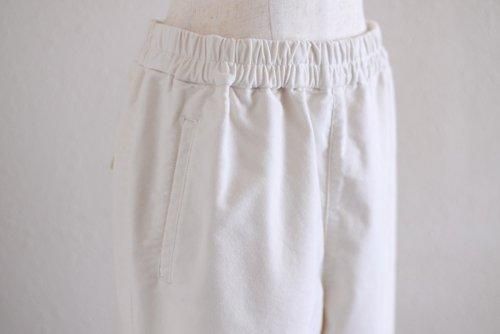 Cotton moleskin tapered pants in off-white