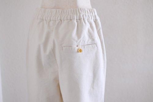 Cotton moleskin tapered pants in off-white