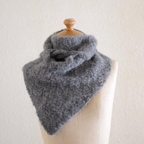 Suri Alpaca Wool Triangle Scarf, Charcoal Gray
