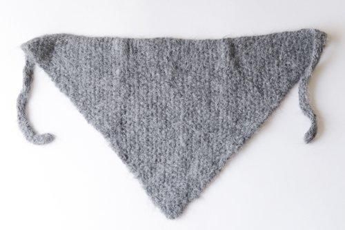 Suri Alpaca Wool Triangle Scarf, Charcoal Gray
