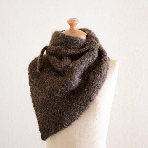 Suri Alpaca Wool Triangle Scarf Brown