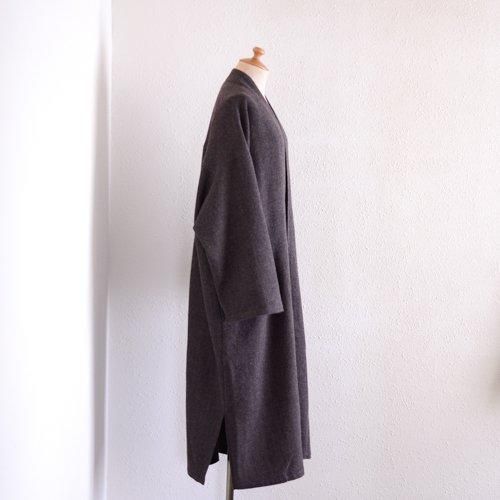 Soft wool collarless coat Brown