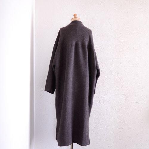 Soft wool collarless coat Brown