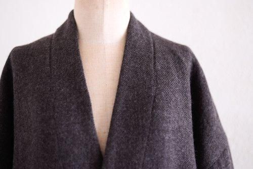 Soft wool collarless coat Brown