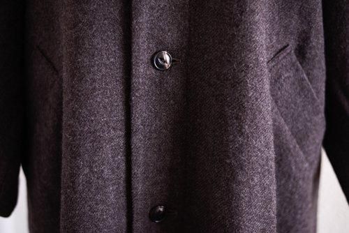 Soft wool collarless coat Brown