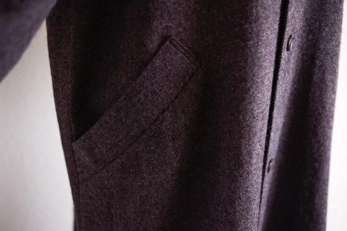 Soft wool collarless coat Brown