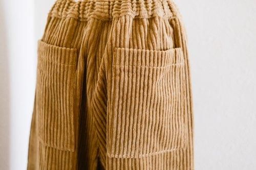 Corduroy wide pants Beige