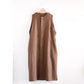 Wool linen cotton jumper skirt Brown