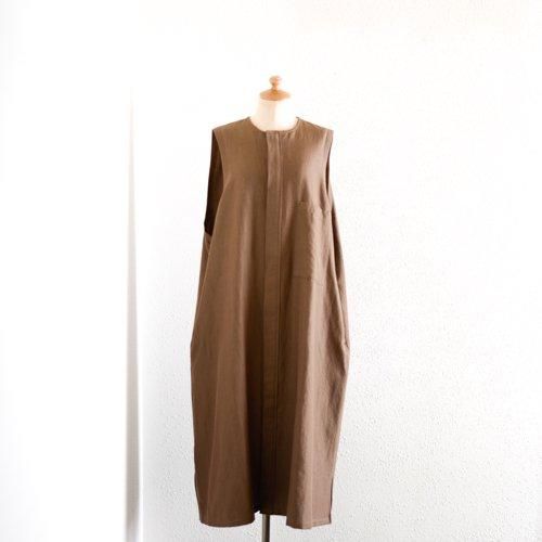 Wool linen cotton jumper skirt Brown