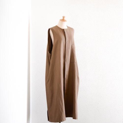 Wool linen cotton jumper skirt Brown