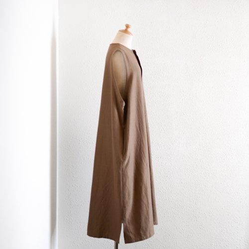 Wool linen cotton jumper skirt Brown