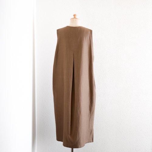 Wool linen cotton jumper skirt Brown