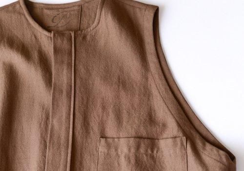 Wool linen cotton jumper skirt Brown