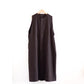 Wool linen cotton jumper skirt, Dark Brown
