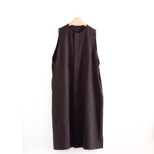 Wool linen cotton jumper skirt, Dark Brown