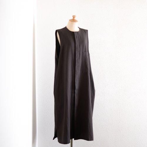 Wool linen cotton jumper skirt, Dark Brown