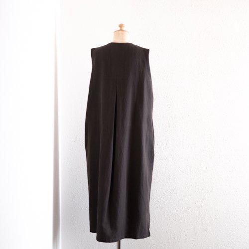 Wool linen cotton jumper skirt, Dark Brown