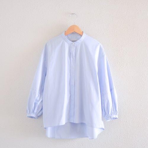 Cotton stand-collar blouse Blue Stripe B