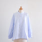 Cotton stand-collar blouse Blue Stripe B