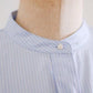 Cotton stand-collar blouse Blue Stripe B