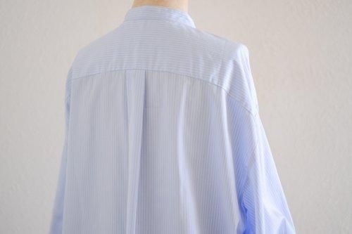 Cotton stand-collar blouse Blue Stripe B