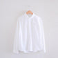 Cotton Embroidered Round Collar Shirt Off White