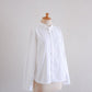 Cotton Embroidered Round Collar Shirt Off White