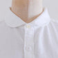 Cotton Embroidered Round Collar Shirt Off White