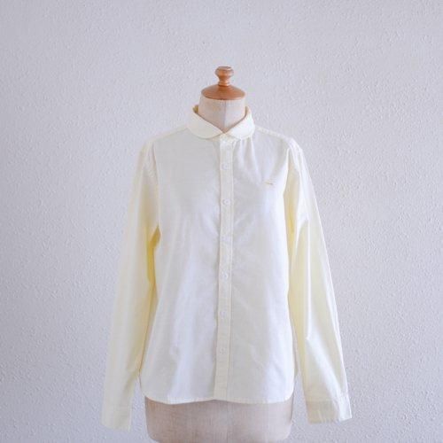Cotton Embroidered Round Collar Shirt Yellow