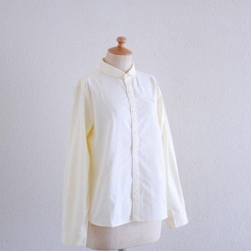 Cotton Embroidered Round Collar Shirt Yellow